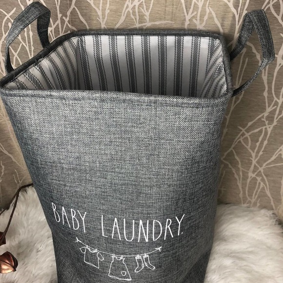 RAE DUNN FARMHOUSE HOME DECOR BUNDLE BABY MOM LAUNDRY BASKET HOME NURSERY RD HTF - Picture 2 of 8